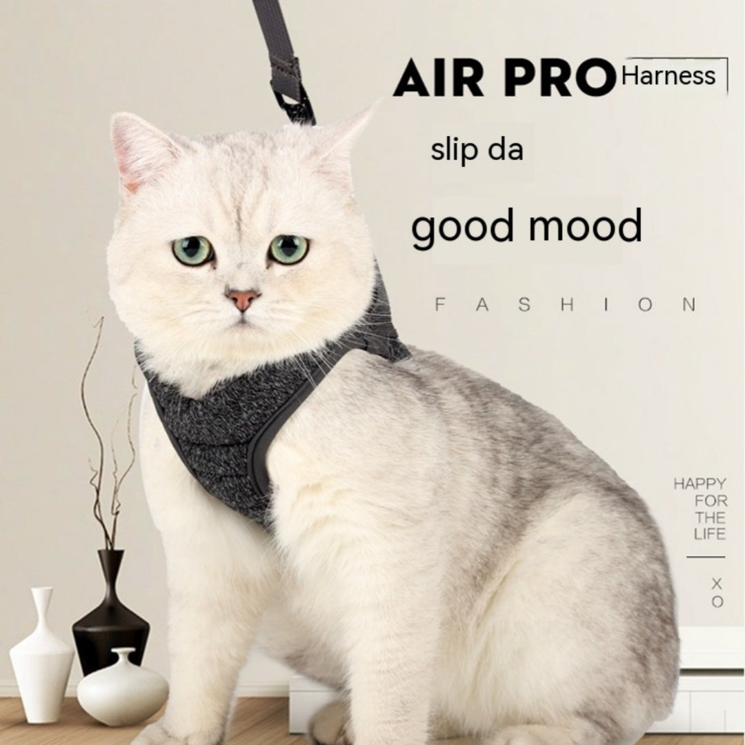 Explosion-Proof Cat Harness & Leash – Adjustable Escape-Proof Vest Chest Strap with Reflective Band & Rope