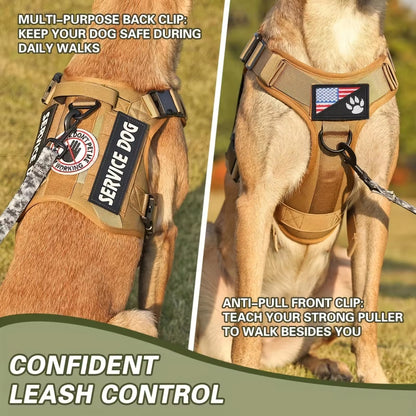 Adjustable Reflective Tactical Dog Harness – Heavy-Duty Service & Training Vest