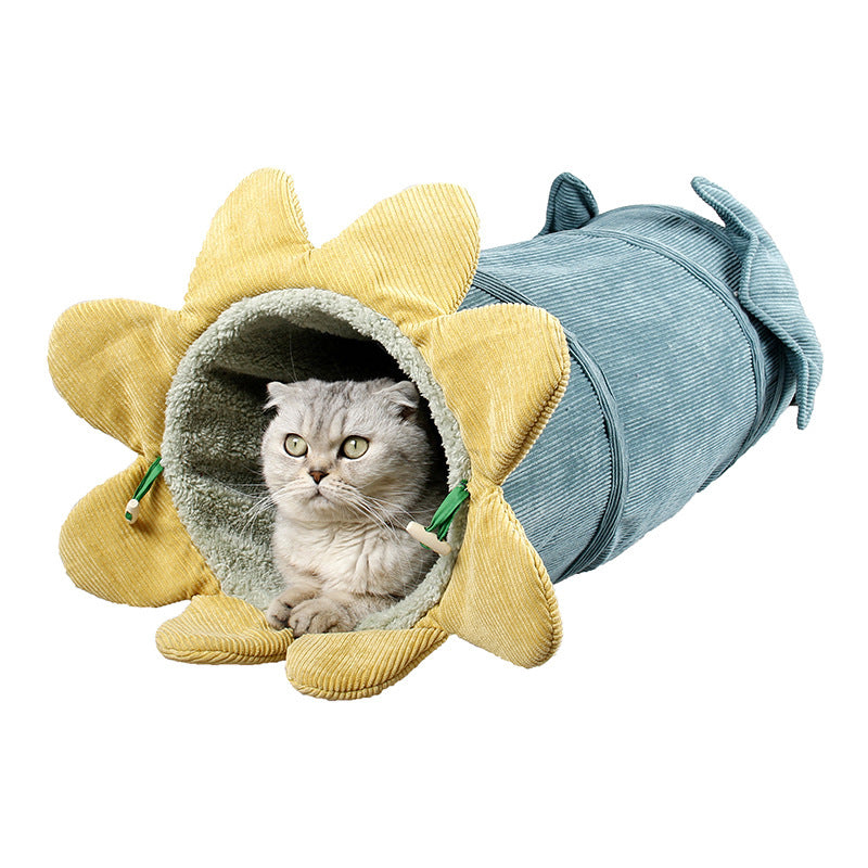 Fruit-Themed Foldable Cat Tunnel – Play Tube & Pet Nest for Cats & Small Pets