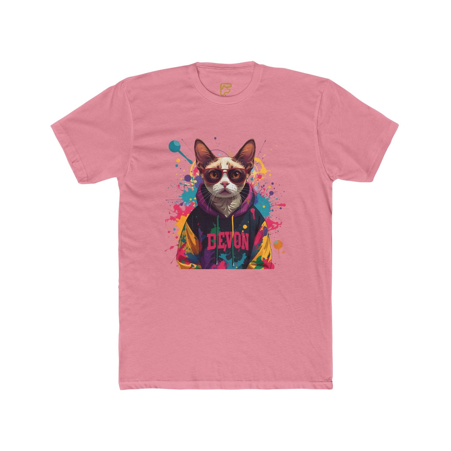 Devon Cool Cat Graphic Tee — Colorful Streetwear Cat T-Shirt