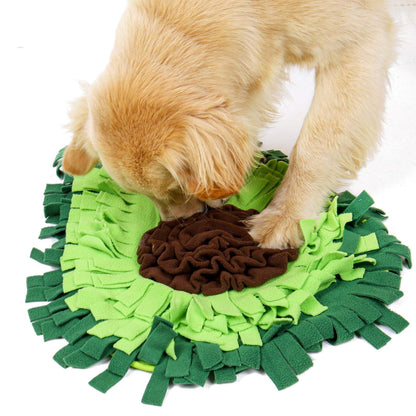 Dog Snuffle Mat Interactive Puzzle Toy – Avocado Treat Feeding Training Blanket for Stress Relief, Non-Slip & Washable (69×53cm, Green)