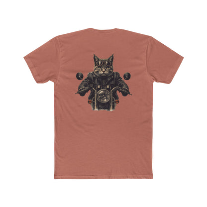 Biker Cat T‑Shirt — Motorcycle Riding Cat Graphic Tee