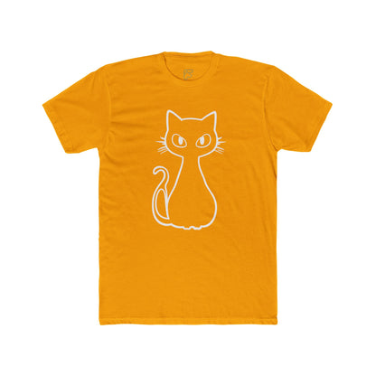 Minimal Outline Cat T-Shirt — Cute Line Art Kitty Tee