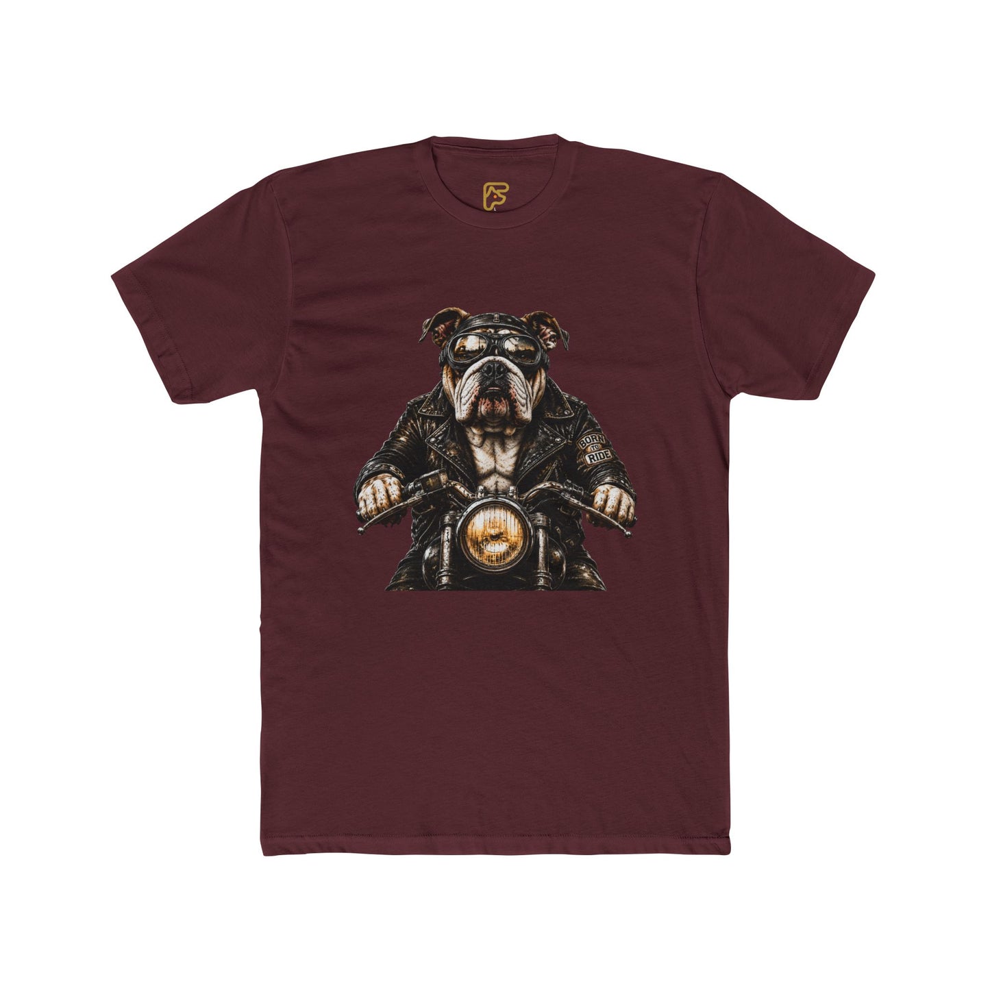 Bulldog Biker Tee — Vintage Motorcycle Dog Graphic T‑Shirt