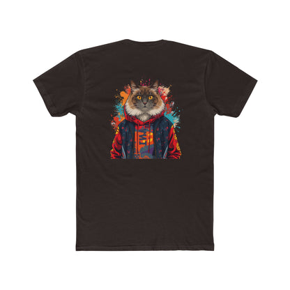 Purr Gang Cat Tee — Graphic Cat Portrait Crewneck Tee