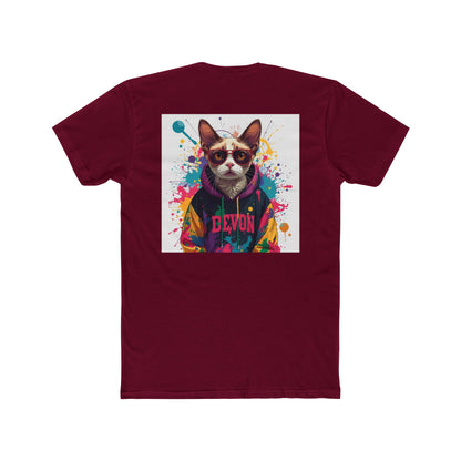 Cat Portrait Tee — Colorful Streetwear Cat Graphic Shirt (Back Print)