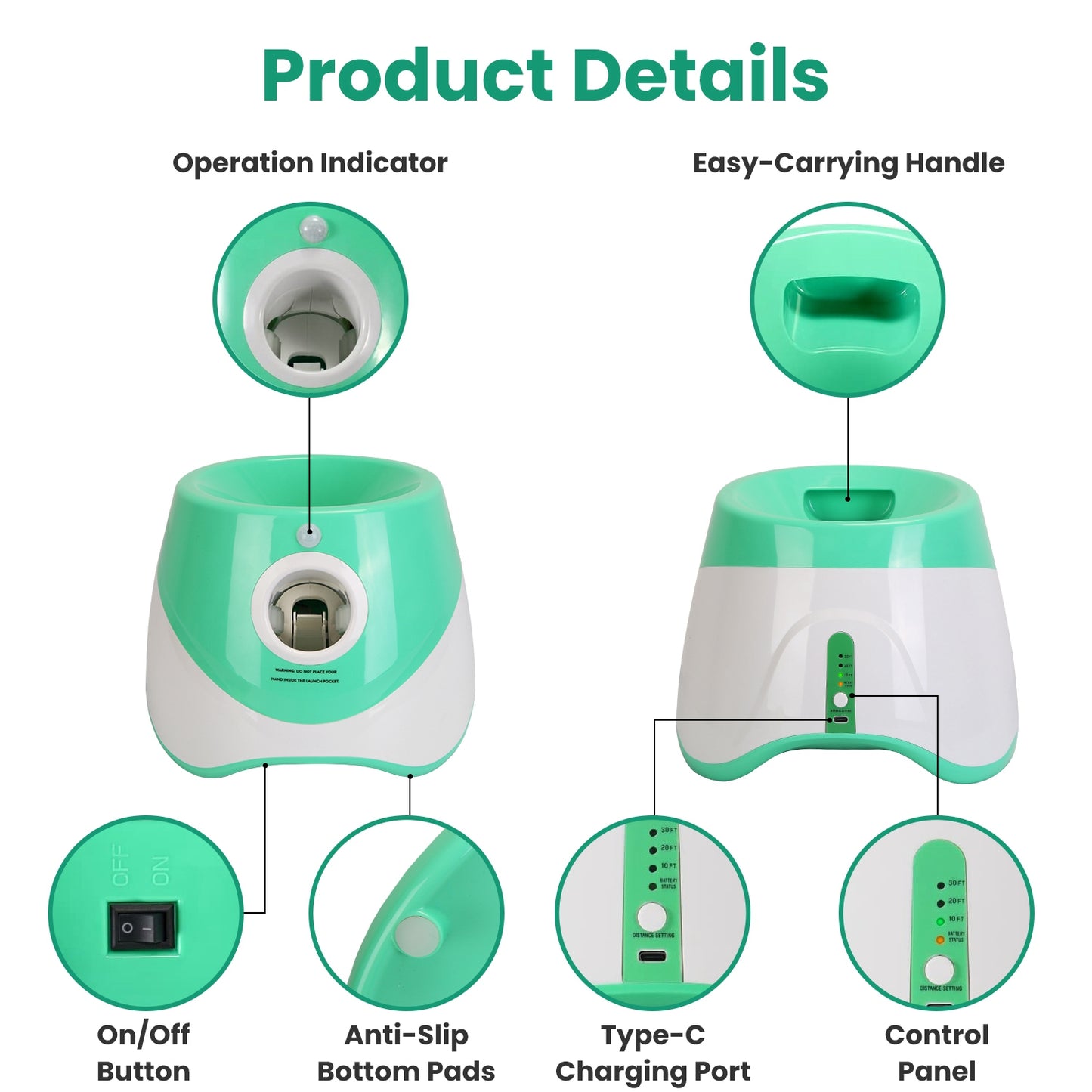 Automatic Dog Ball Launcher with 6 Tennis Balls – Rechargeable Interactive Fetch Machine with 3 Distance Settings for Small & Medium Dogs