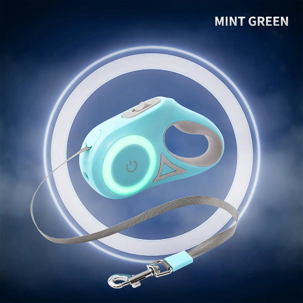 Retractable Dog Leash with LED Light – 3M / 5M Automatic Pet Lead