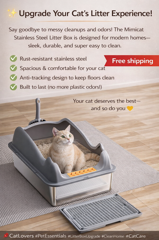 Large Stainless Steel Cat Litter Box – Rust-Resistant Easy-Clean Design