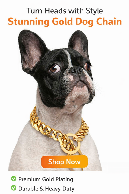 Titanium Steel Cuban Link Dog Chain Leash – 15MM Hip Hop Gold Metal Pet Collar (14–30 Inch, Black/Silver/Gold/Rose Gold)