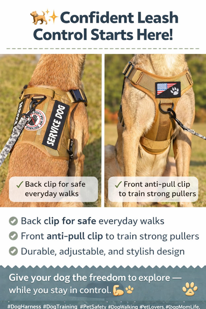 Adjustable Reflective Tactical Dog Harness – Heavy-Duty Service & Training Vest