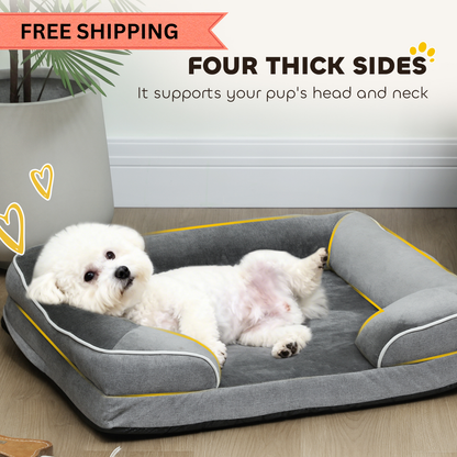 Washable Pet Sofa Bed with Removable Cover – Cooling Memory Foam for Cats & Small Dogs, Non-Slip Bottom