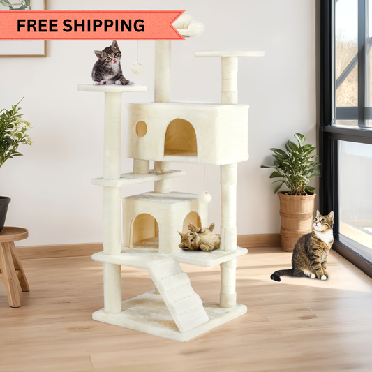 Multi-Level Cat Tree House – Climbing Tower & Scratching Post