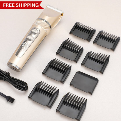 Electric Hair Clipper with LCD Display – Low Noise Pet Grooming Trimmer