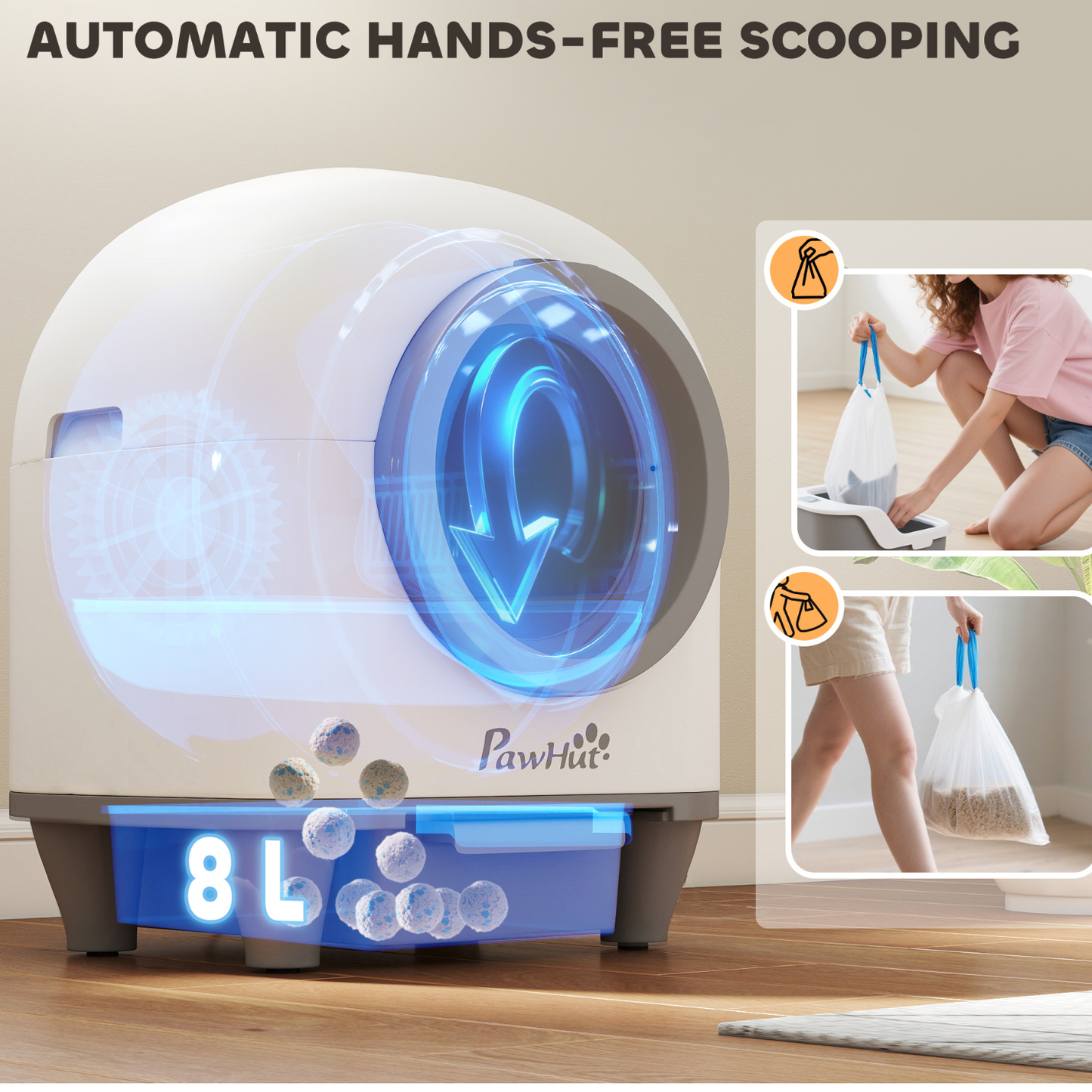 Self-Cleaning Automatic Cat Litter Box with APP Control – Large Capacity Smart Litter Tray