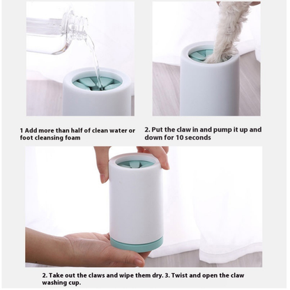 Pet Paw Cleaning Cup – Portable Dog Foot Washer with Soft Bristles (Gray/Green/Pink)