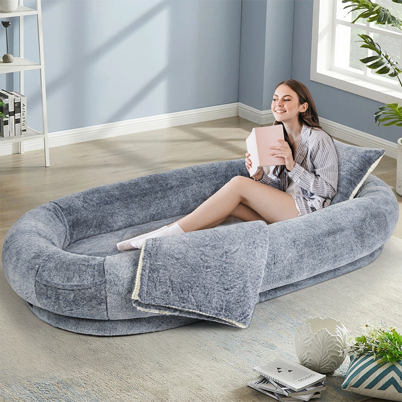 Washable Large Dog Bed for Human and Adult Dogs – Removable Cover Kennel Cushion, Soft Pet Sleeping Mat