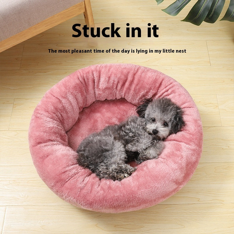 Calming Donut Dog Bed – Plush Deep Sleep Nest for Small & Medium Dogs