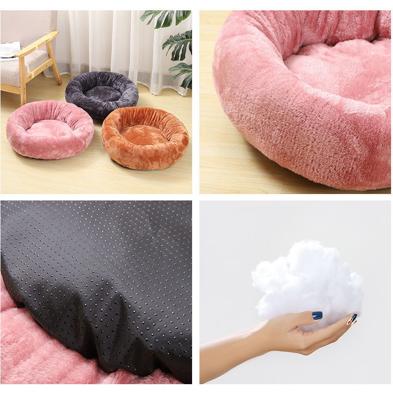 Calming Donut Dog Bed – Plush Deep Sleep Nest for Small & Medium Dogs