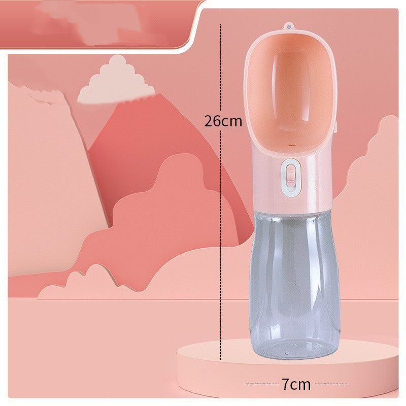 All-in-One Dog Travel Water Bottle & Food Container – Leak-Proof Portable Pet Dispenser, 458ml, Compact for Walks & Hiking