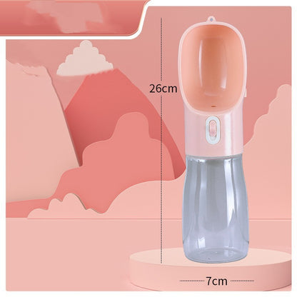 All-in-One Dog Travel Water Bottle & Food Container – Leak-Proof Portable Pet Dispenser, 458ml, Compact for Walks & Hiking