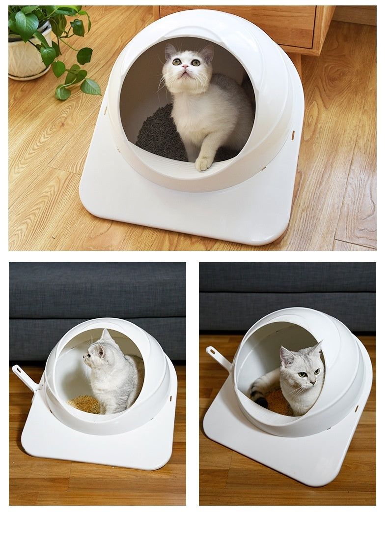 Fully Enclosed Cat Litter Box – Deodorizing Covered Litter Tray