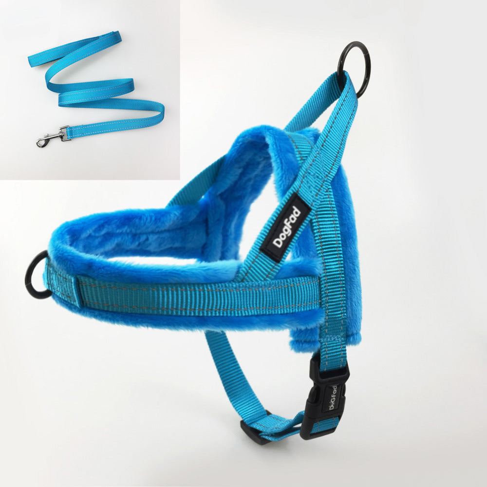 Adjustable Dog Chest Harness with Leash – Soft Lined Vest