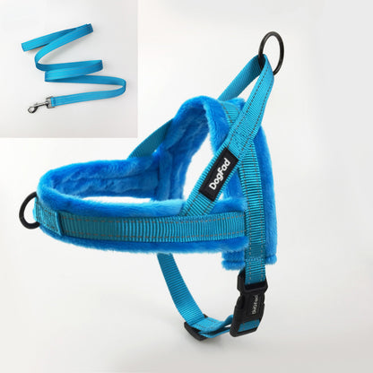 Adjustable Dog Chest Harness with Leash – Soft Lined Vest