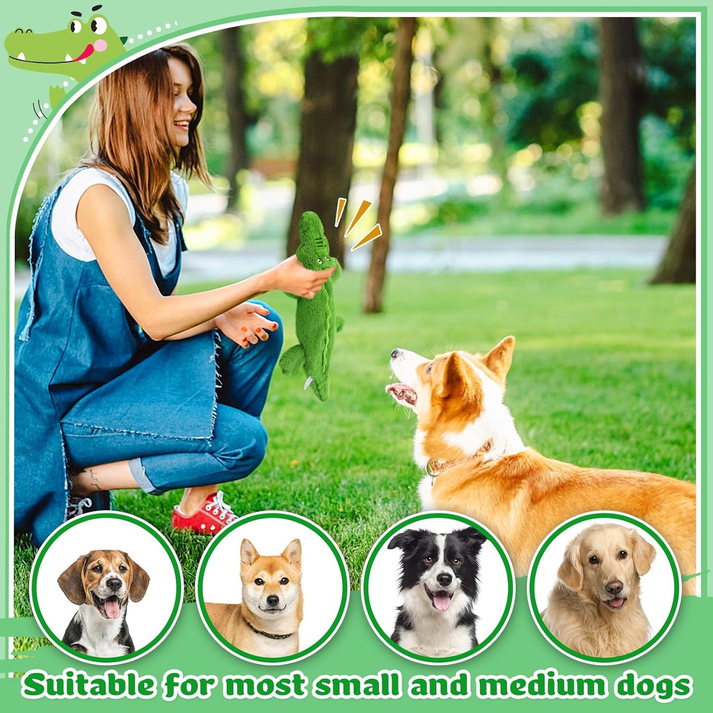 No-Stuffing Squeaky Dog Toy – Durable Plush for Aggressive Chewers