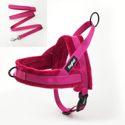 Adjustable Dog Chest Harness with Leash – Soft Lined Vest