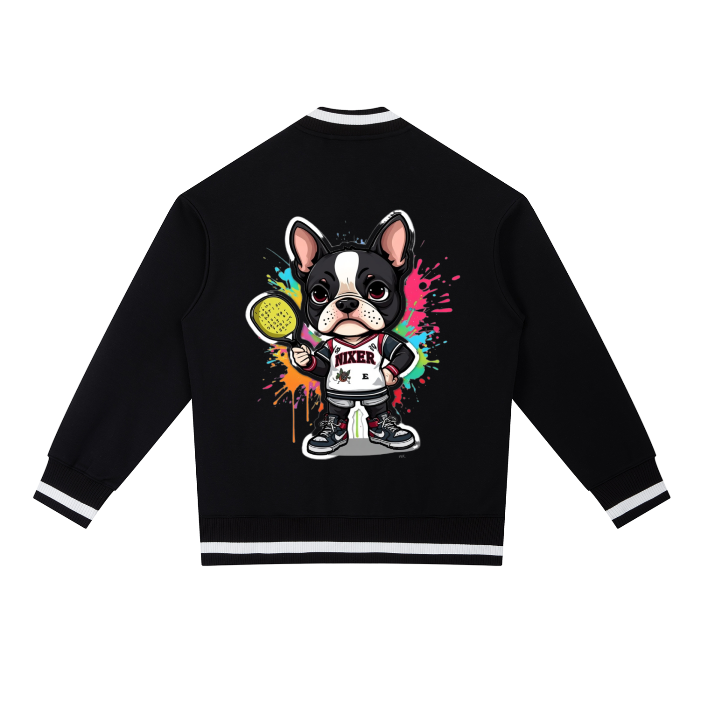 Contrast Piping Zip Bomber Jacket