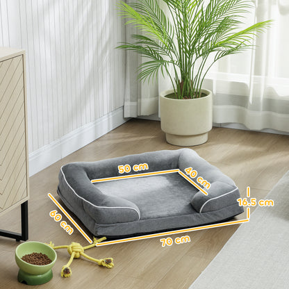 Washable Pet Sofa Bed with Removable Cover – Cooling Memory Foam for Cats & Small Dogs, Non-Slip Bottom