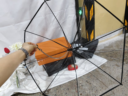 Transparent Adjustable Pet Umbrella – C-Type Handle Dog Rain Protection with Retractable Rod (70cm Diameter)