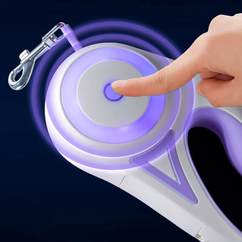 Retractable Dog Leash with LED Light – 3M / 5M Automatic Pet Lead