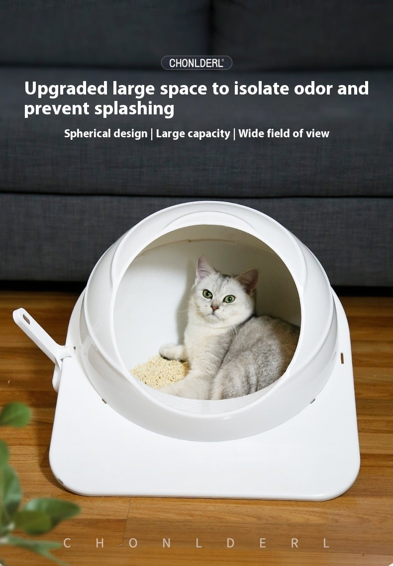 Fully Enclosed Cat Litter Box – Deodorizing Covered Litter Tray