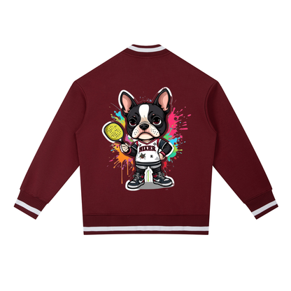 Contrast Piping Zip Bomber Jacket