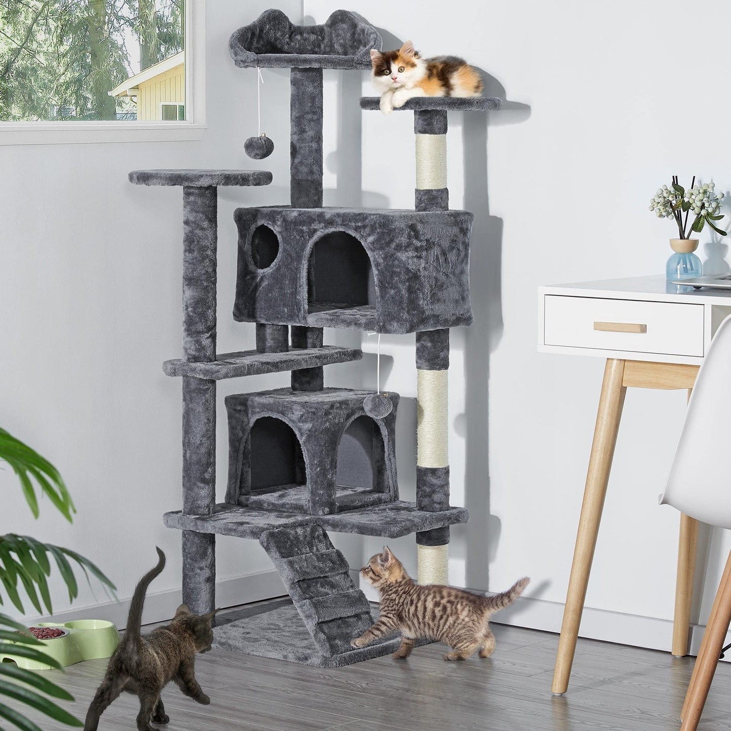Space-Saving Cat Climbing Frame – Tall Multi-Tier Cat Tower