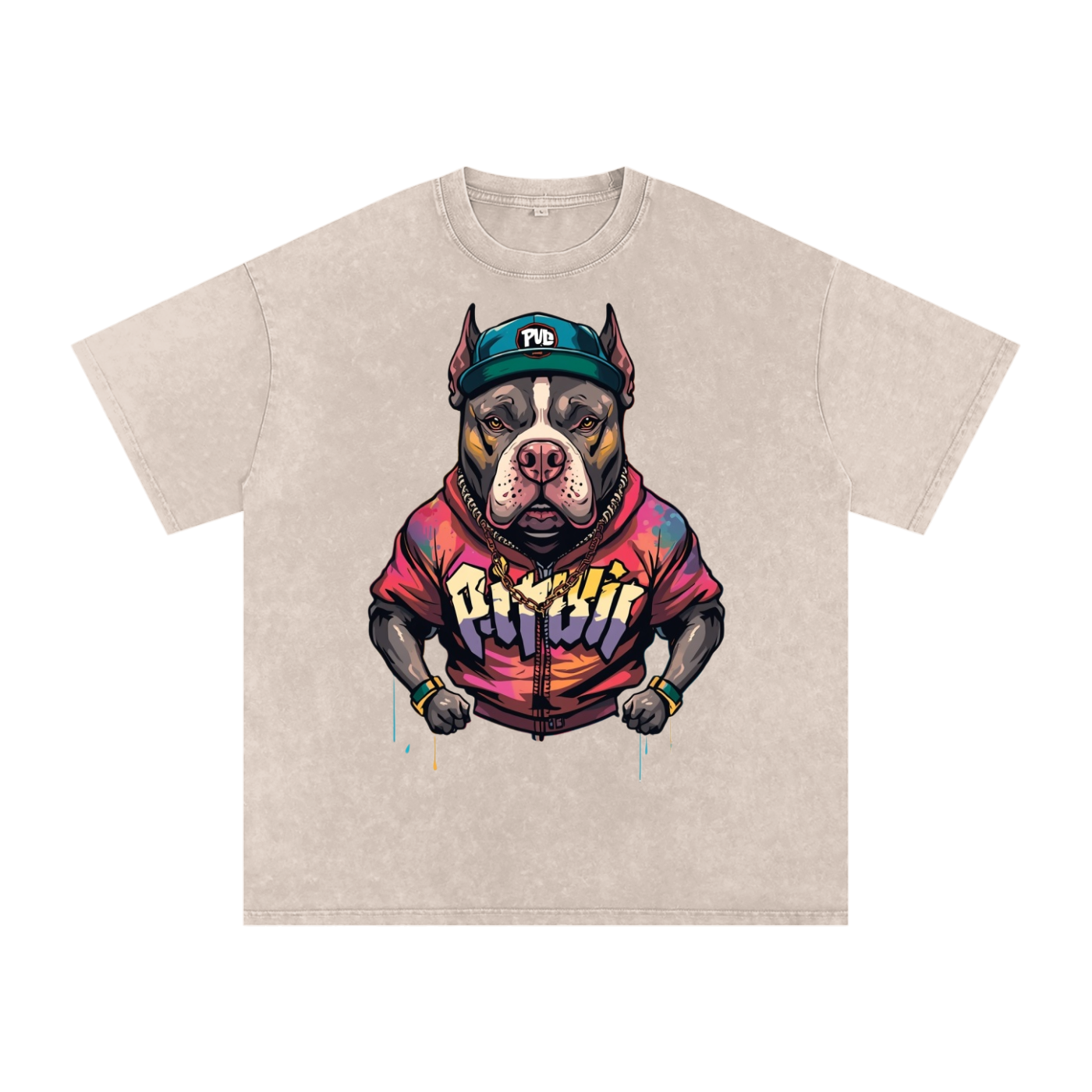 Snow Washed Oversized Cotton T-Shirt