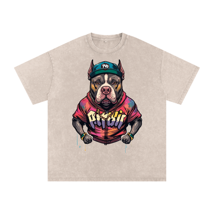 Snow Washed Oversized Cotton T-Shirt