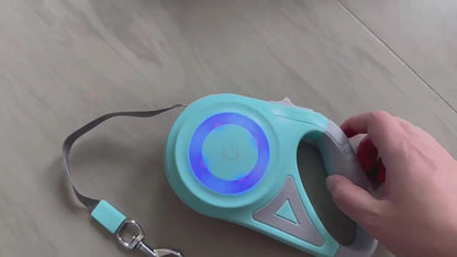 Retractable Dog Leash with Spotlight – Automatic 3m/5m Pet Traction Rope with One-Button Brake for Small & Medium Dogs