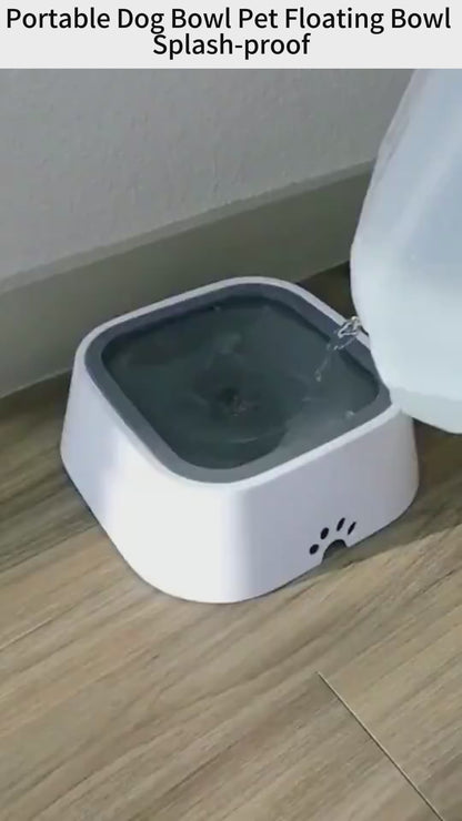 Portable Floating Dog Water Bowl – 1.5L Splash-Proof Travel Pet Bowl (White/Gray/Blue/Pink)