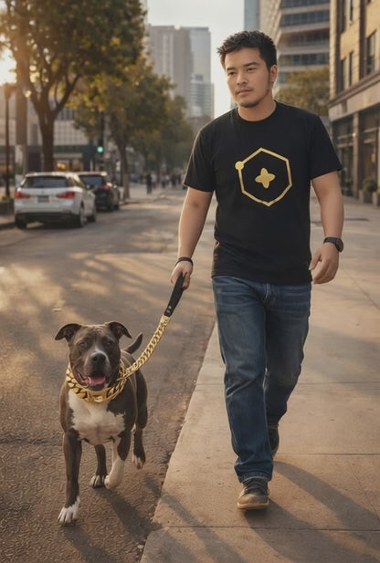 Cuban Link Dog Collar – Gold & Silver Stainless Steel Chain for Medium & Large Dogs